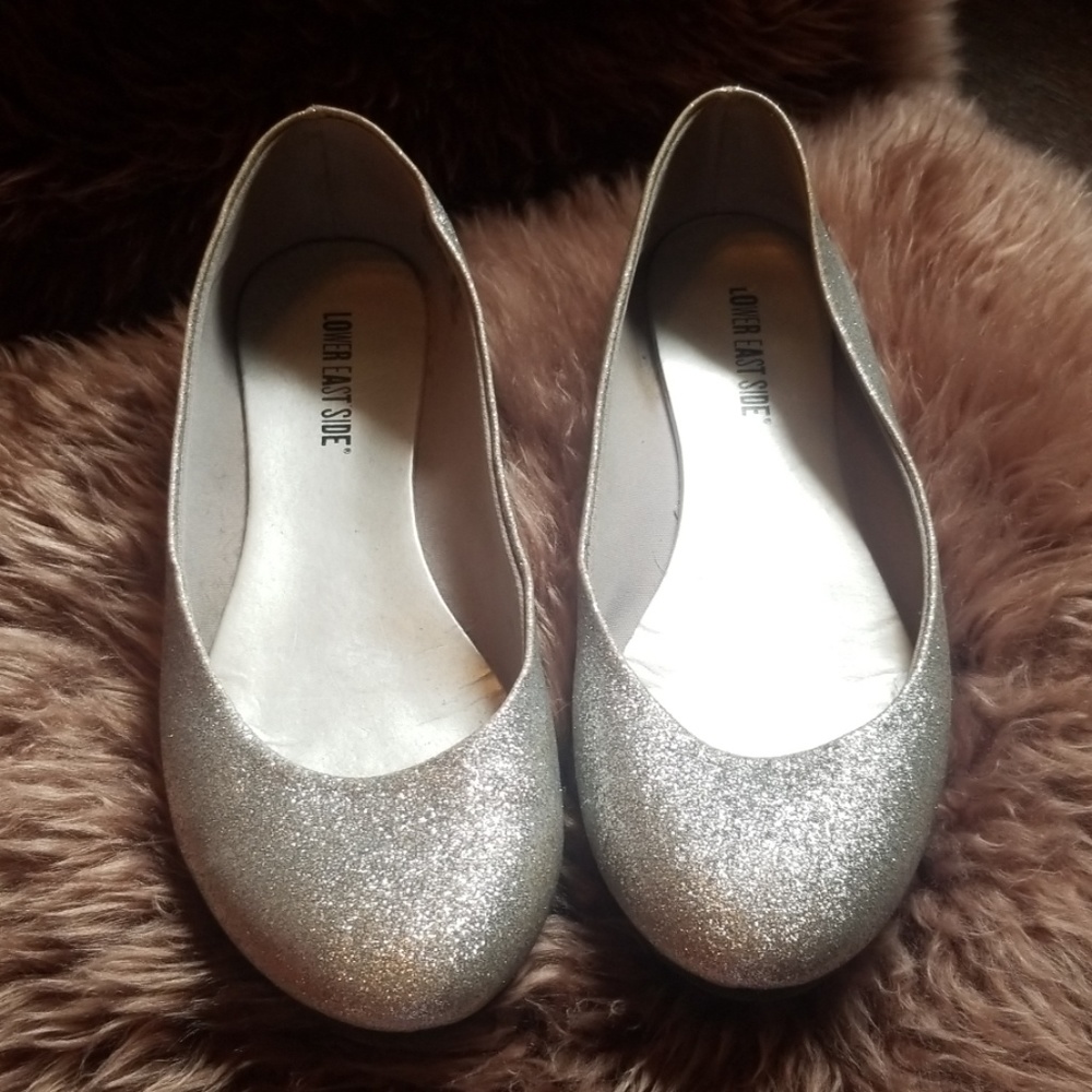 Silver Glitter Flats